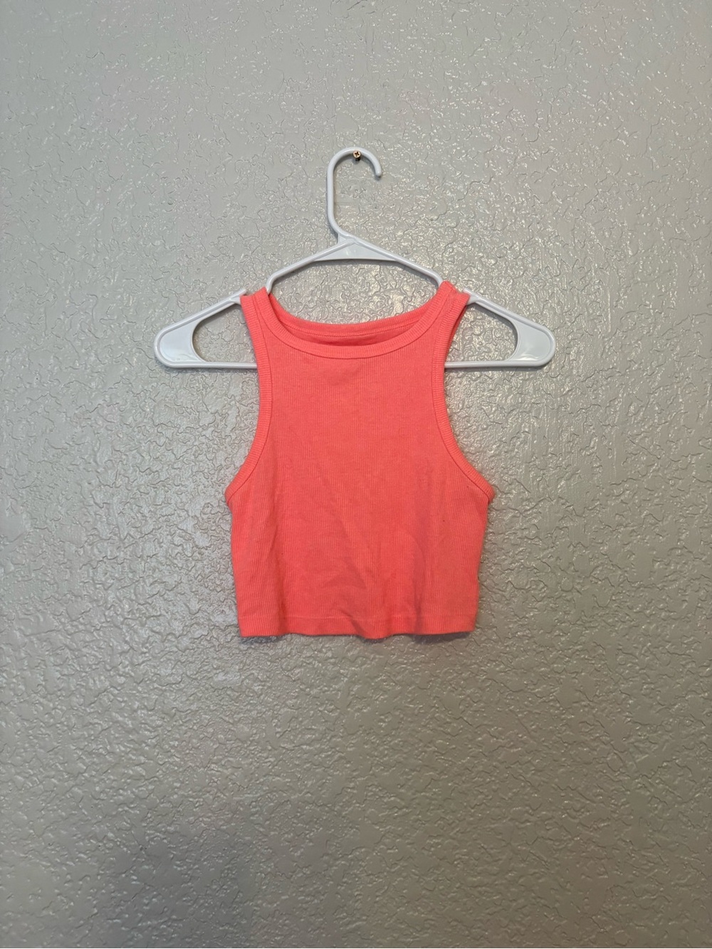 wild fable Coral Ribbed Cropped Tank - Peachy Coral